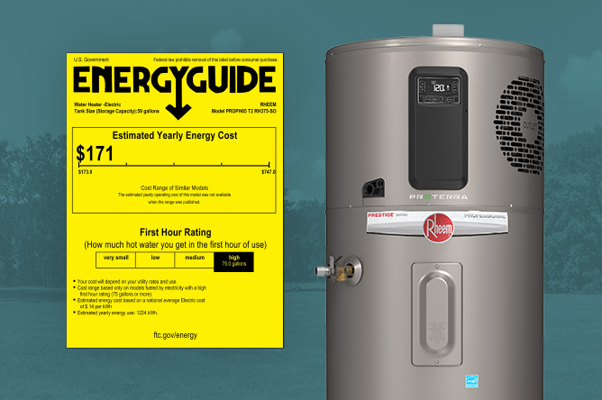 Rheem EnergyGuide label