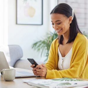 Woman using smartphone