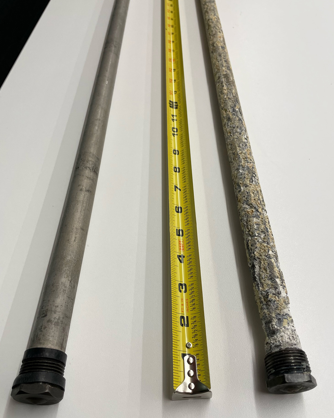 New and aging anode rod